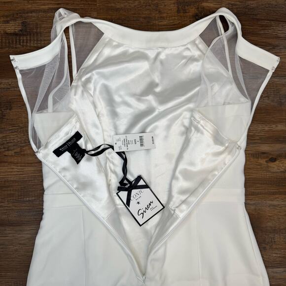 White House Black Market NWT size 4 cream knee length sleeveless sheath dress - Picture 12 of 14